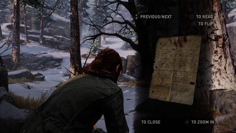 A letter from Ellie's mom in The Last of Us game