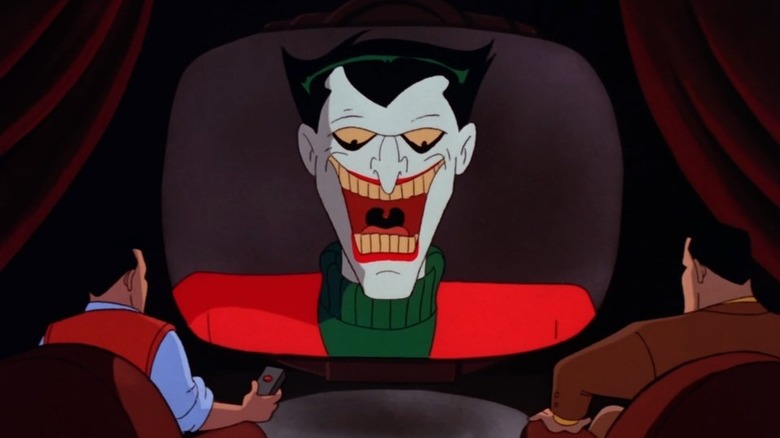 The Joker on video screen
