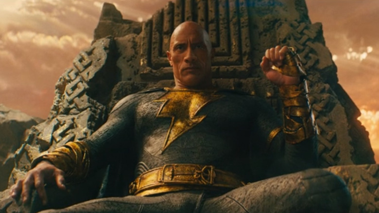 Black Adam on his throne 