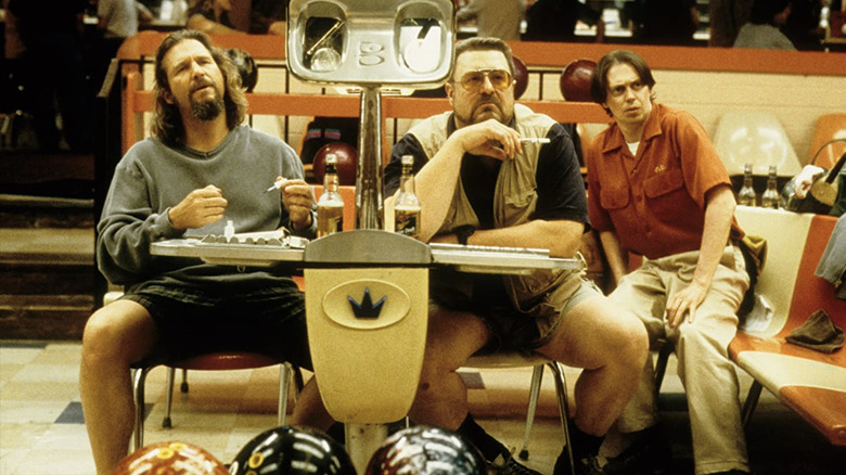 The Dude, Walter and Donny at the bowling alley
