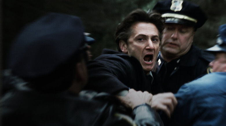 Sean Penn screaming at crime scene