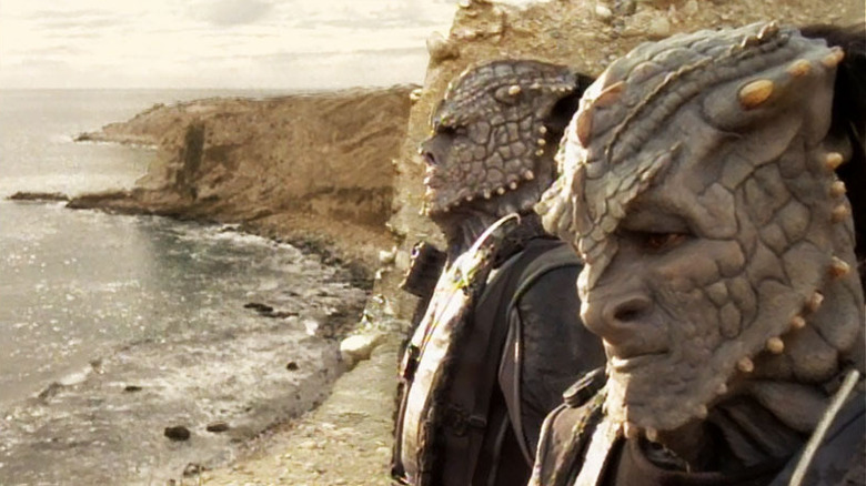 Jem'Hadar overlooking beach on Deep Space Nine