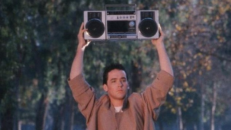 Lloyd Dobler holding a boom box