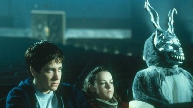 Donnie Darko, Gretchen Ross, and The Rabbit in a theater