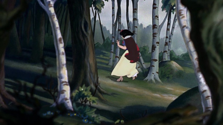 Snow White goes deeper into forest