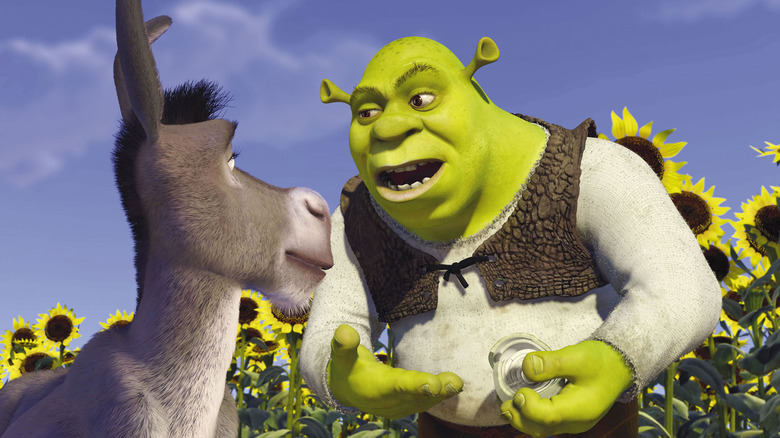 Shrek talks to Donkey