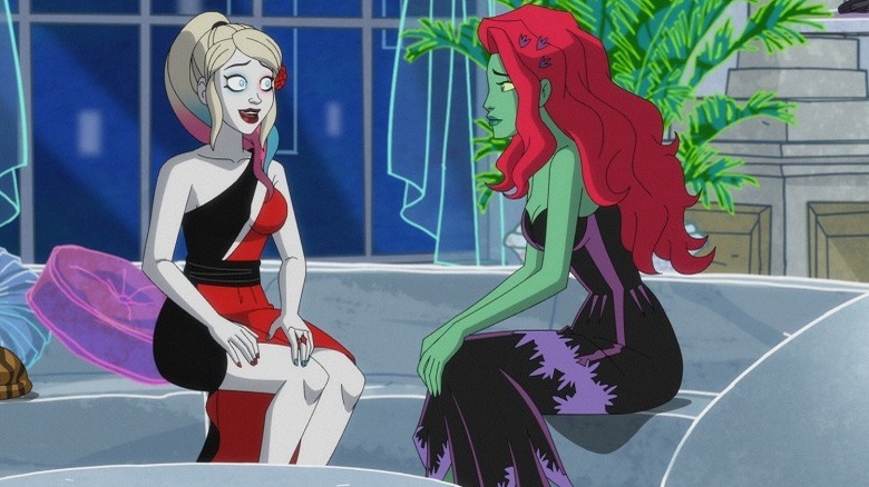 Harley and Ivy sitting on couch