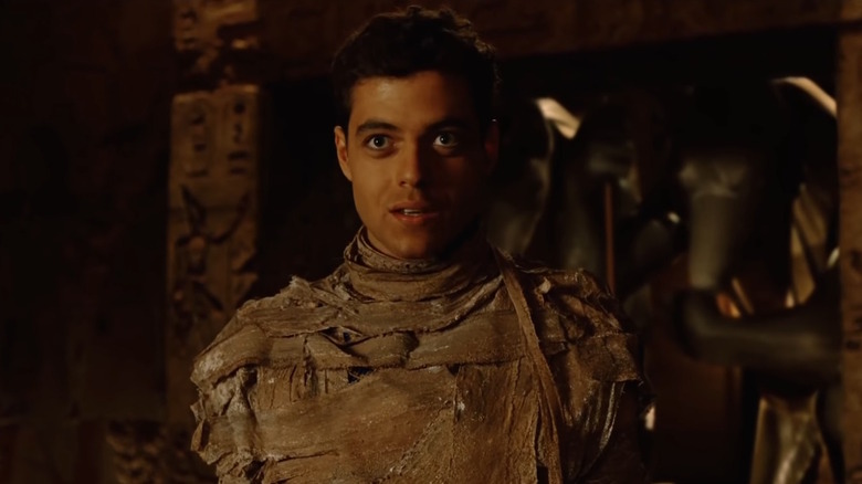 Rami Malek dressed as a mummy