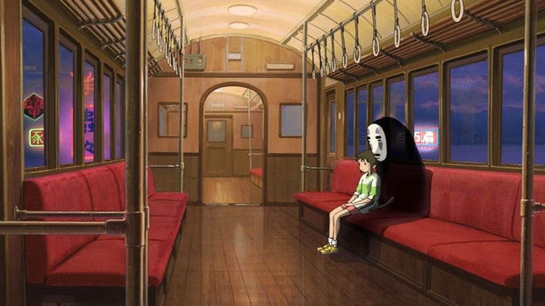 Chihiro and No-Face in Spirited Away