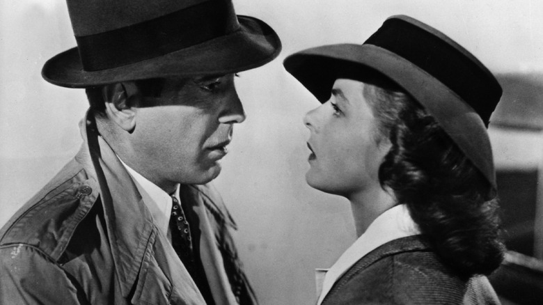 Humphrey Bogart and Ingrid Bergman look at each other "Casablanca"