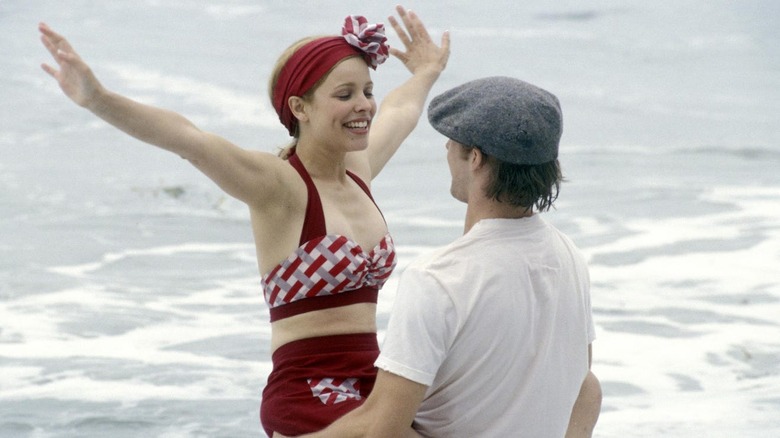 Rachel McAdams and Ryan Gosling  swimming in "The Notebook"