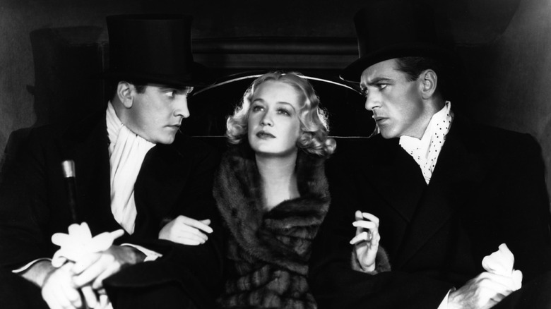 Fredric March, Miriam Hopkins, and Gary Cooper in "Design for Living"