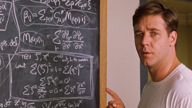 a beautiful mind Russell Crowe at chalkboard