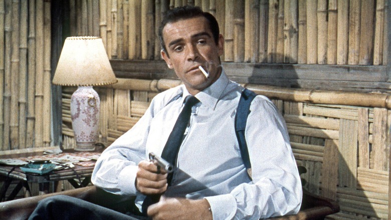 James Bond smoking and shooting