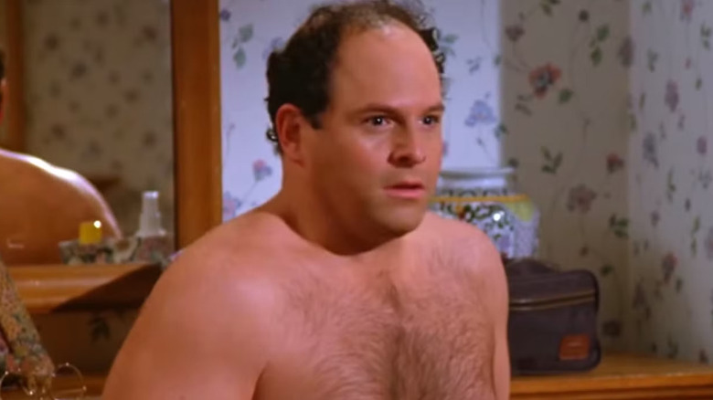 Jason Alexander as George in Seinfeld, caught naked with shrinkage