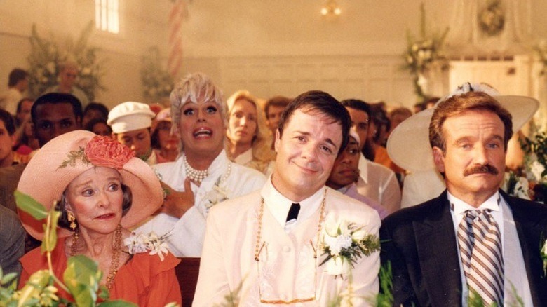 Nathan Lane and Robin Williams at a wedding