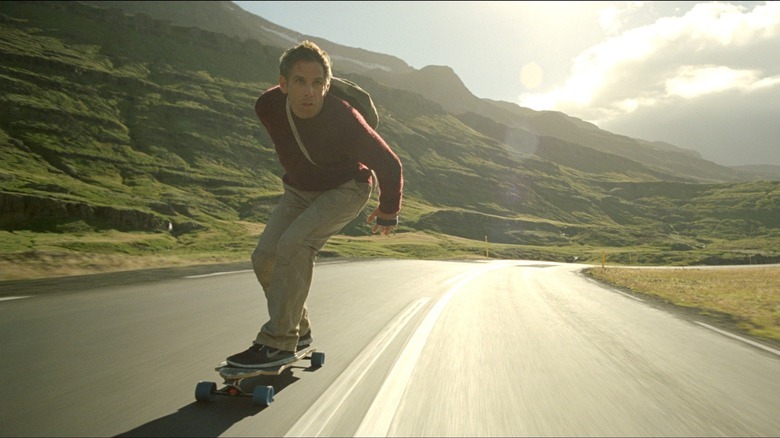 Ben Stiller skateboarding