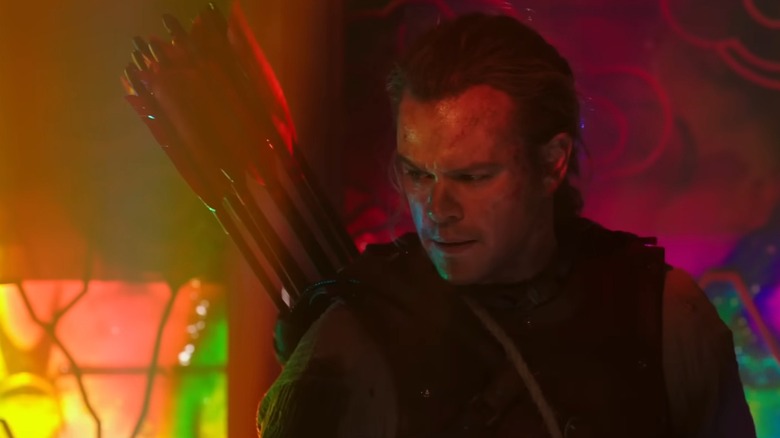 Matt Damon as William Garin in The Great Wall, with arrows on his back