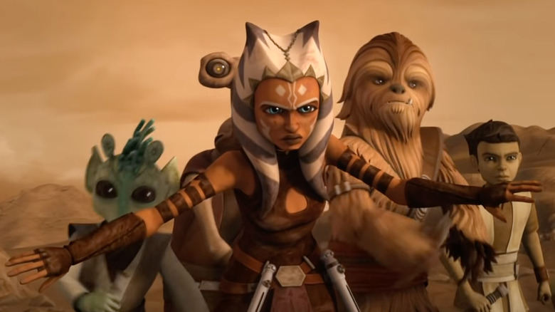 Ahsoka protects younglings of various species