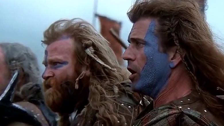 Wallace (Mel Gibson) and Hamish (Brendan Gleeson) ride into battle in Braveheart