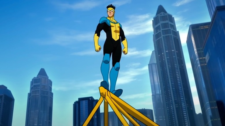 Invincible standing on crane