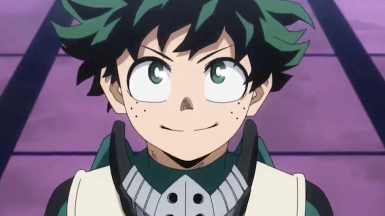 Deku looks up smiling on My Hero Academia