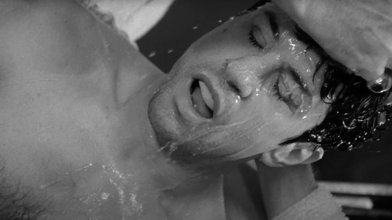 Robert DeNiro as Jake LaMotta covered with water in Raging Bull