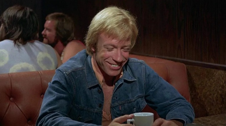 Chuck Norris as JD Dawes laughing in Breaker! Breaker!