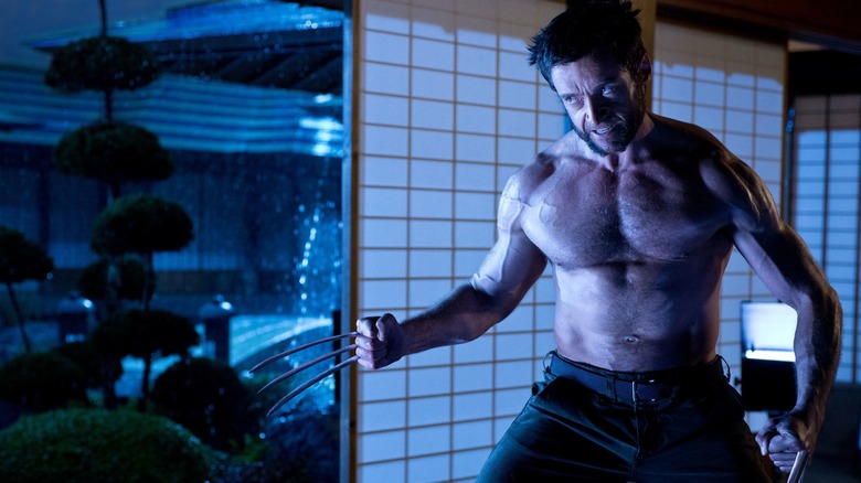 Wolverine fighting shirtless