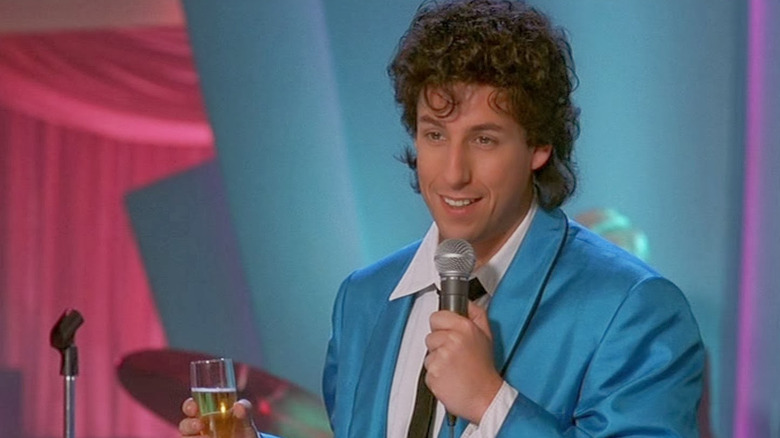 Adam Sandler as Robbie crying while singing in The Wedding Singer