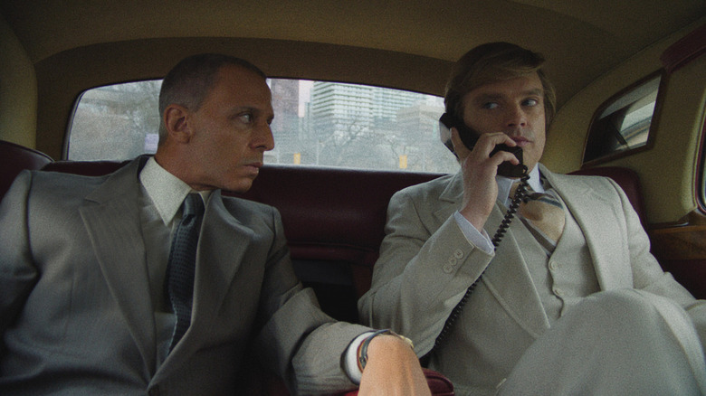 Roy Cohn and Donald Trump in a car together The Apprentice (2024)