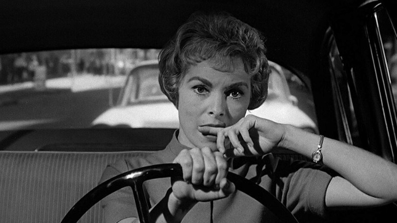 Marion Crane driving nervously