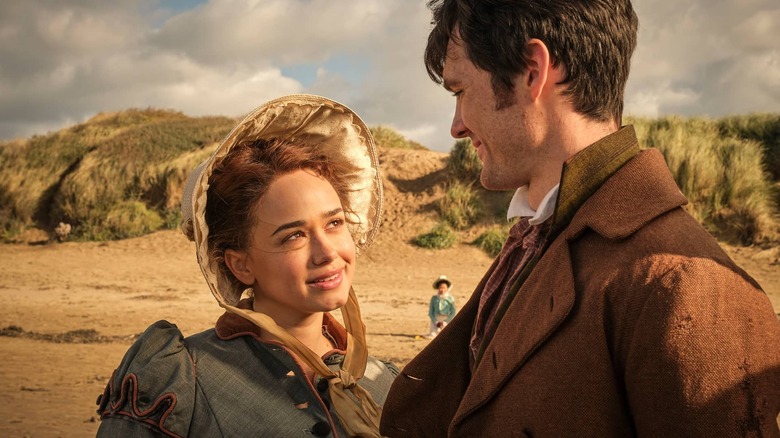 Charlotte Heywood (Rose Williams) smiles looking up at Ralph Starling (Cai Brigden) on Sanditon