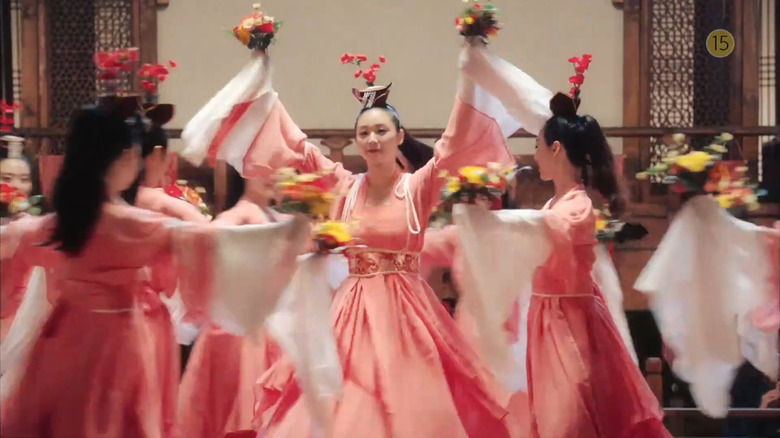 Women dancing in Six Flying Dragons