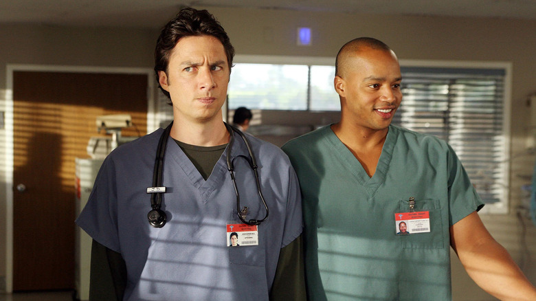 Turk (Donald Faison) with J.D. (Zach Braff) in Scrubs