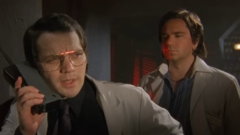 Matthew Holness as Garth Marenghi as Dr. Rick Dagless and Matt Berry as Todd Rivers as Dr. Lucien Sanchez on Garth Marenghi's Darkplace