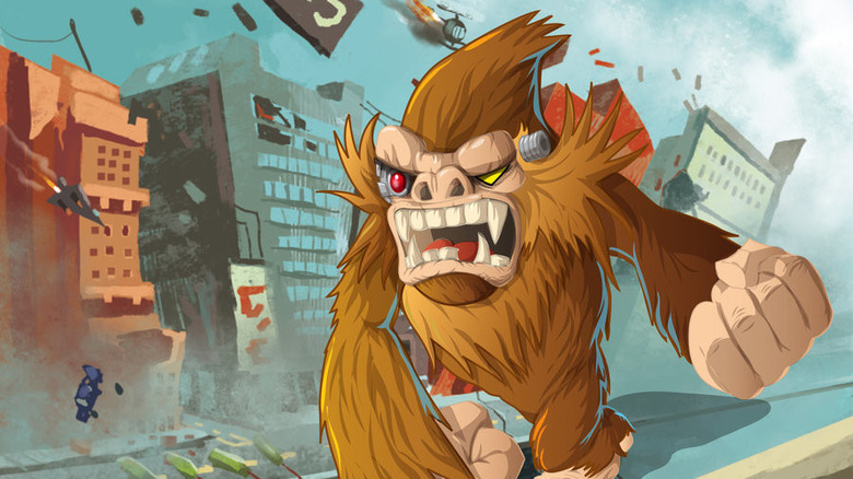 giant cyber ape rampaging city