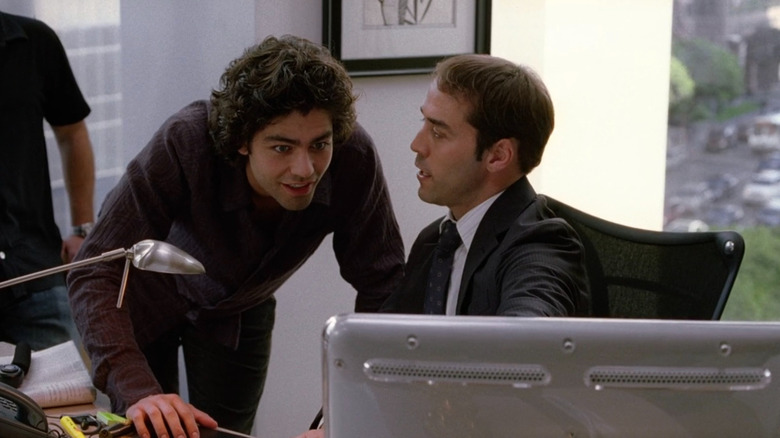 Ari Gold (Jeremy Piven) scolding Vincent Chase (Adrian Grenier) on Entourage