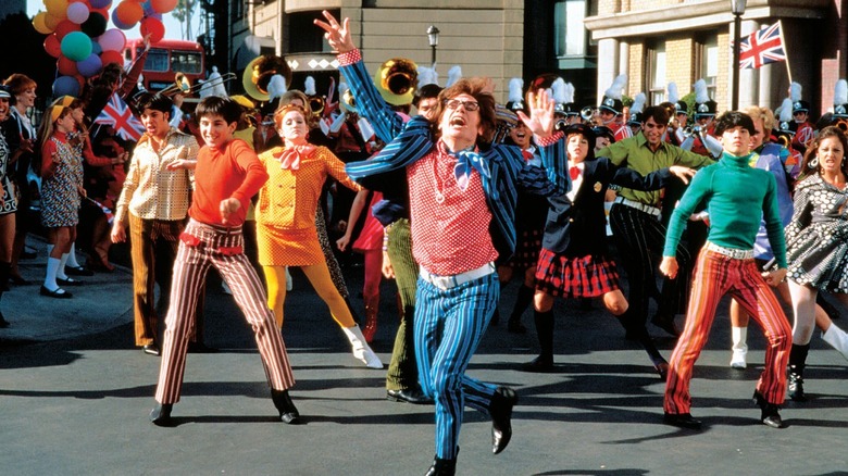 Mike Myers dancing in the streets.