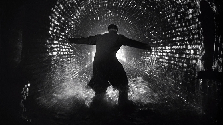 Orson Welles fleeing through the sewers of Vienna.