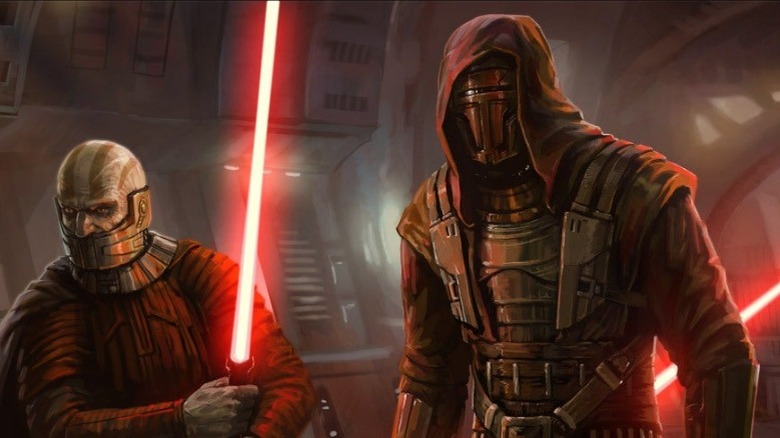 Darth Malak and Darth Revan in armor