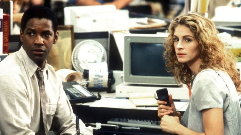 Denzel Washington and Julia Roberts in The Pelican Brief