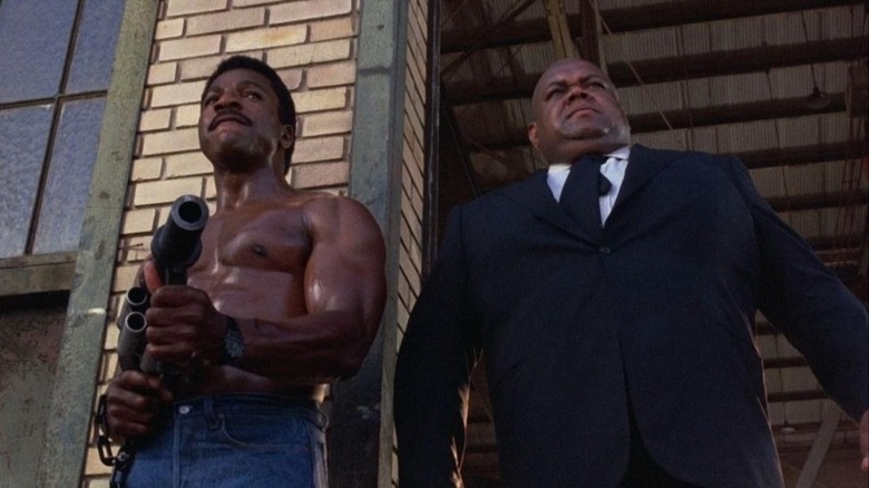 Carl Weathers with street sweeper
