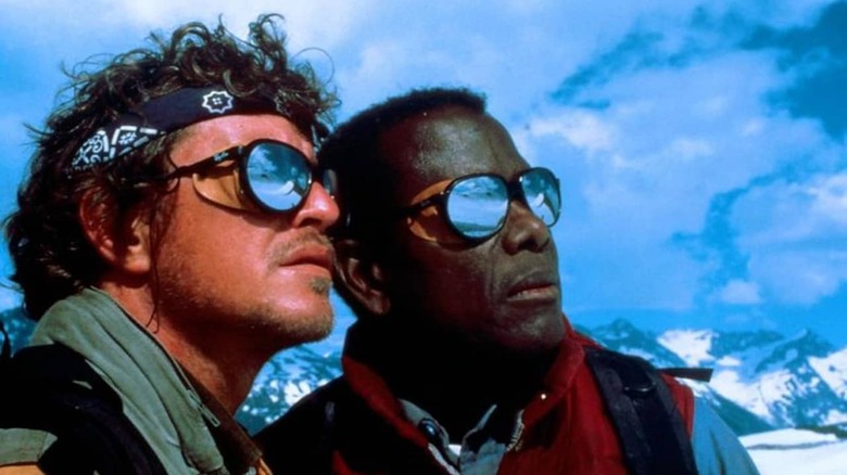 Tom Berenger and Sidney Poitier on a mountain