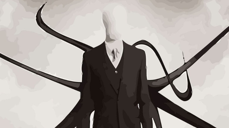 black and white Slenderman artwork