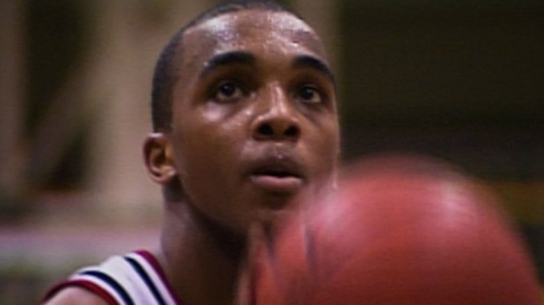 William Gates with basketball focused