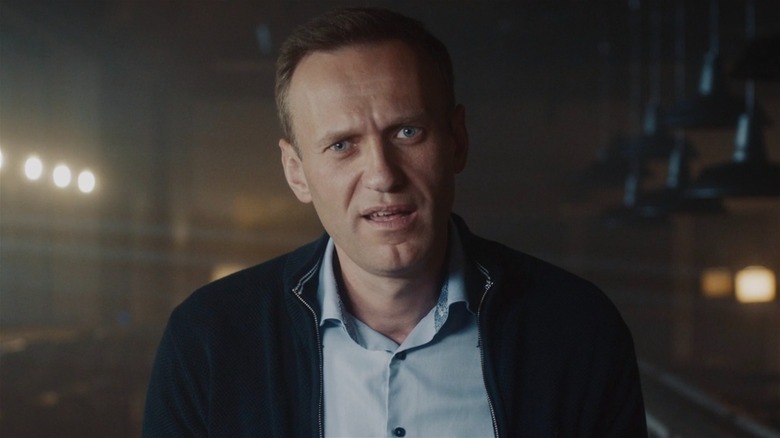 Alexei Navalny looking into the camera incredulously