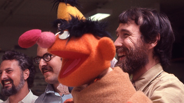 Jim Henson puppeteering Ernie