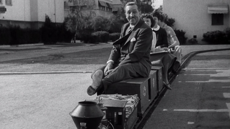 Walt Disney riding model train