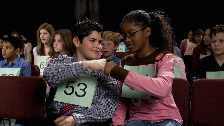 Keke Palmer and JR Villarreal in "Akeelah and the Bee" fist bump